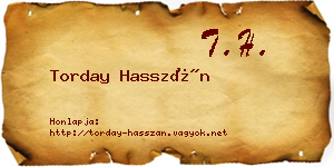 Torday Hasszán névjegykártya